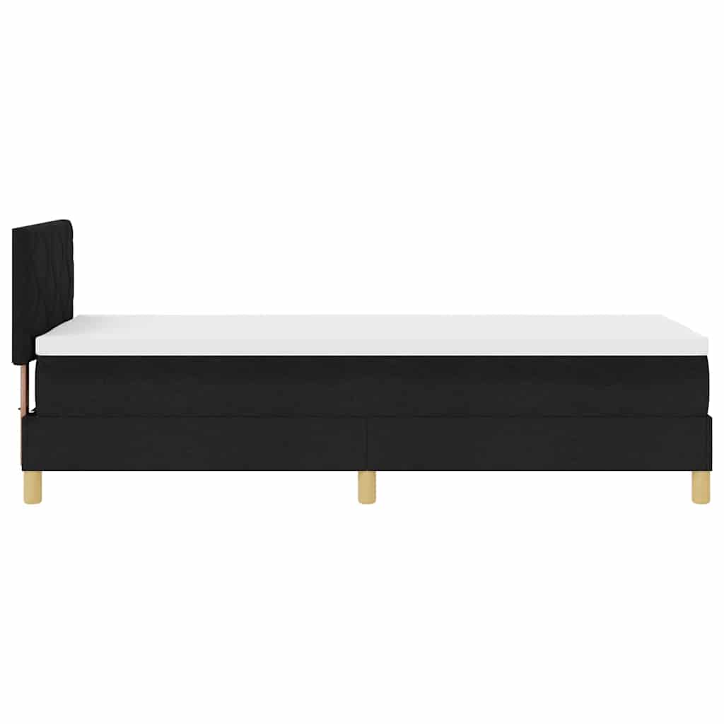 LED Box Spring Krevet s jastukom Crna 80 x 200 cm tkanina