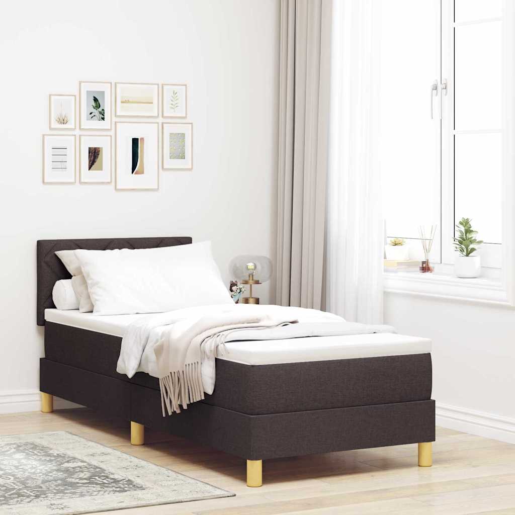 LED Box Spring Krevet Tamno smeđa 80 x 200 cm tkanina