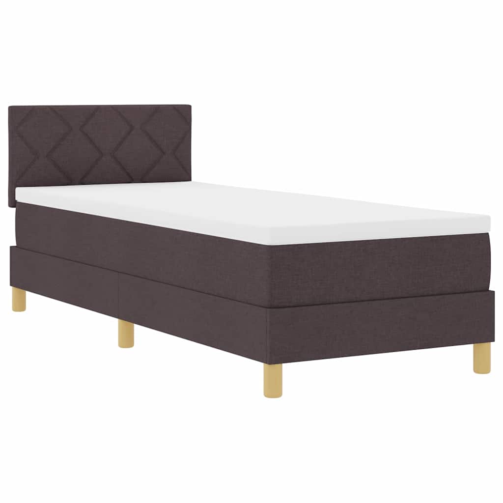 LED Box Spring Krevet Tamno smeđa 80 x 200 cm tkanina