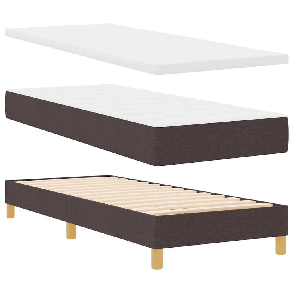 LED Box Spring Krevet Tamno smeđa 80 x 200 cm tkanina