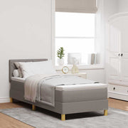 LED Box Spring Krevet Sivo-smeđa 80 x 200 cm tkanina