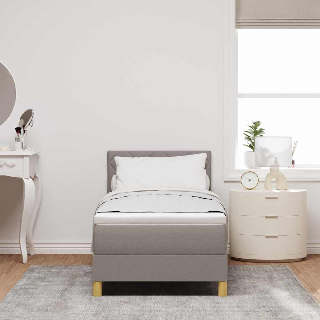 LED Box Spring Krevet Sivo-smeđa 80 x 200 cm tkanina