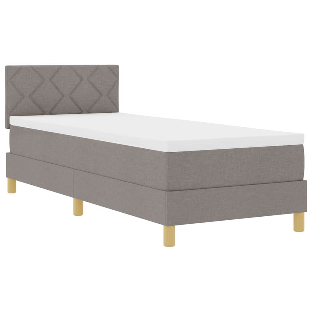 LED Box Spring Krevet Sivo-smeđa 80 x 200 cm tkanina