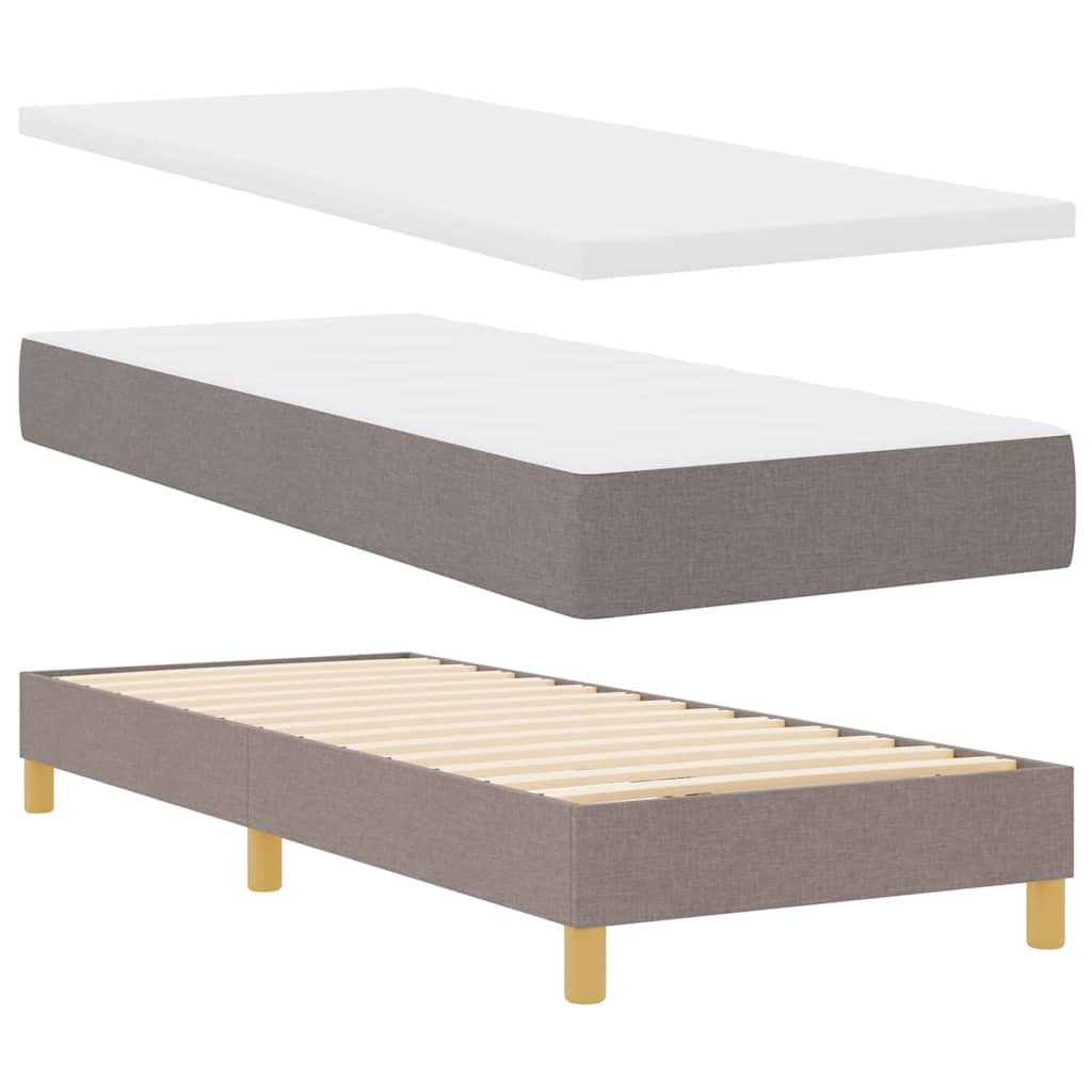 LED Box Spring Krevet Sivo-smeđa 80 x 200 cm tkanina