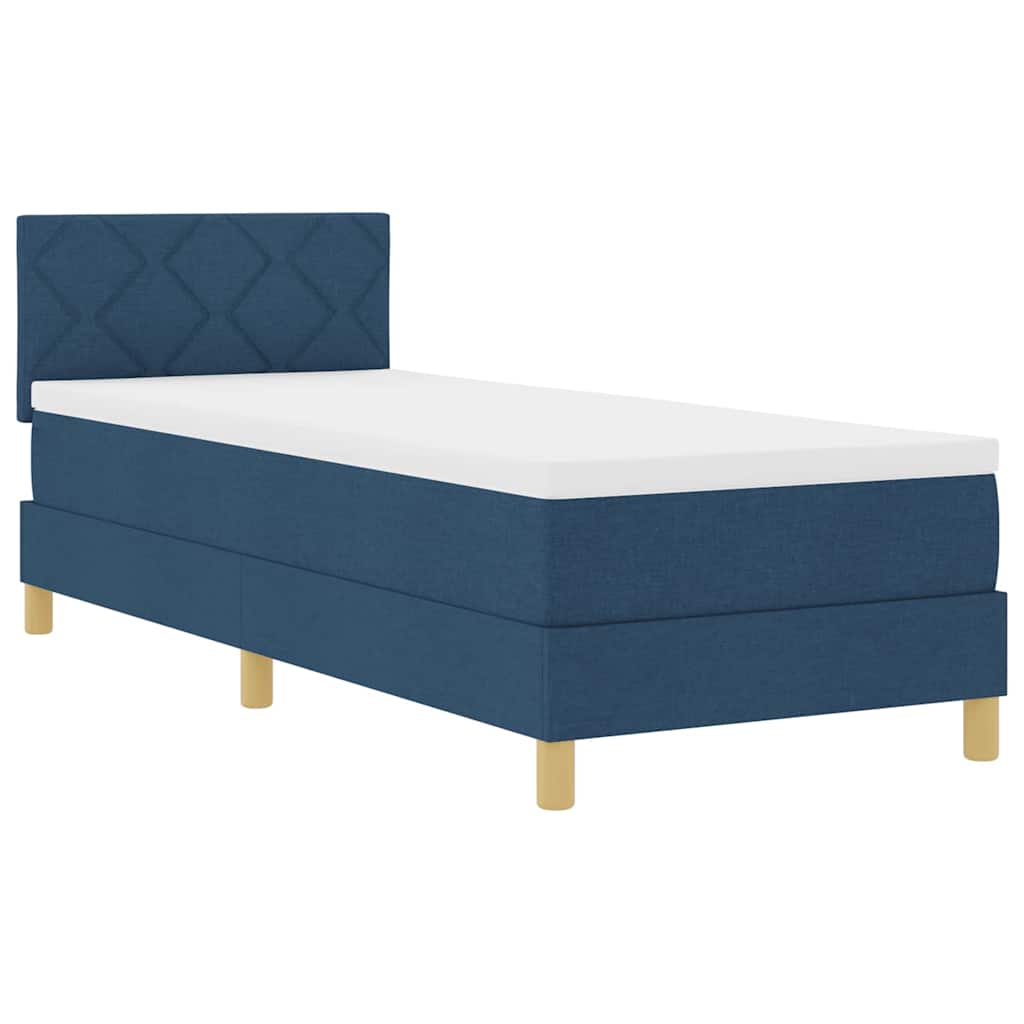 LED Box Spring Krevet s LED trakama Plava 80 x 200 cm tkanina