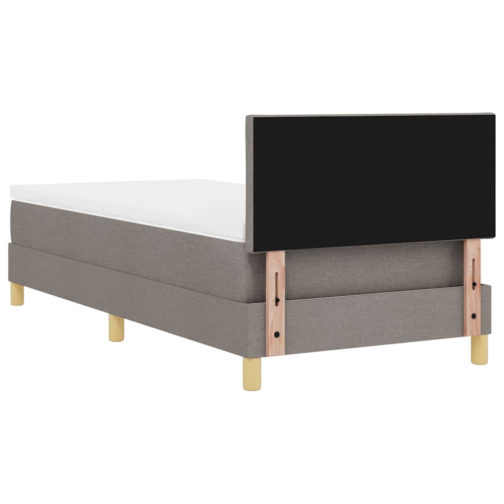 LED Box Spring Krevet Sivo-smeđa 90 x 190 cm tkanina