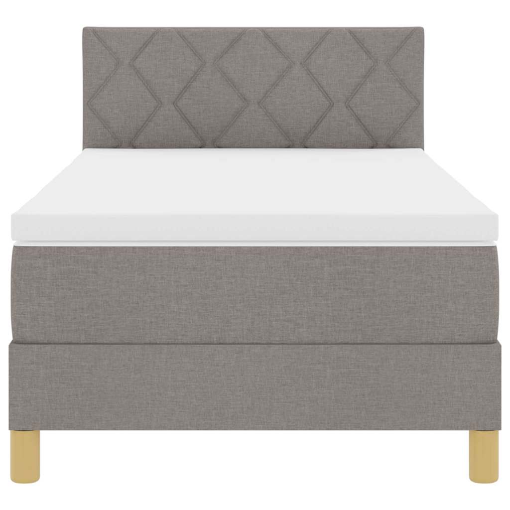 LED Box Spring Krevet Sivo-smeđa 90 x 190 cm tkanina