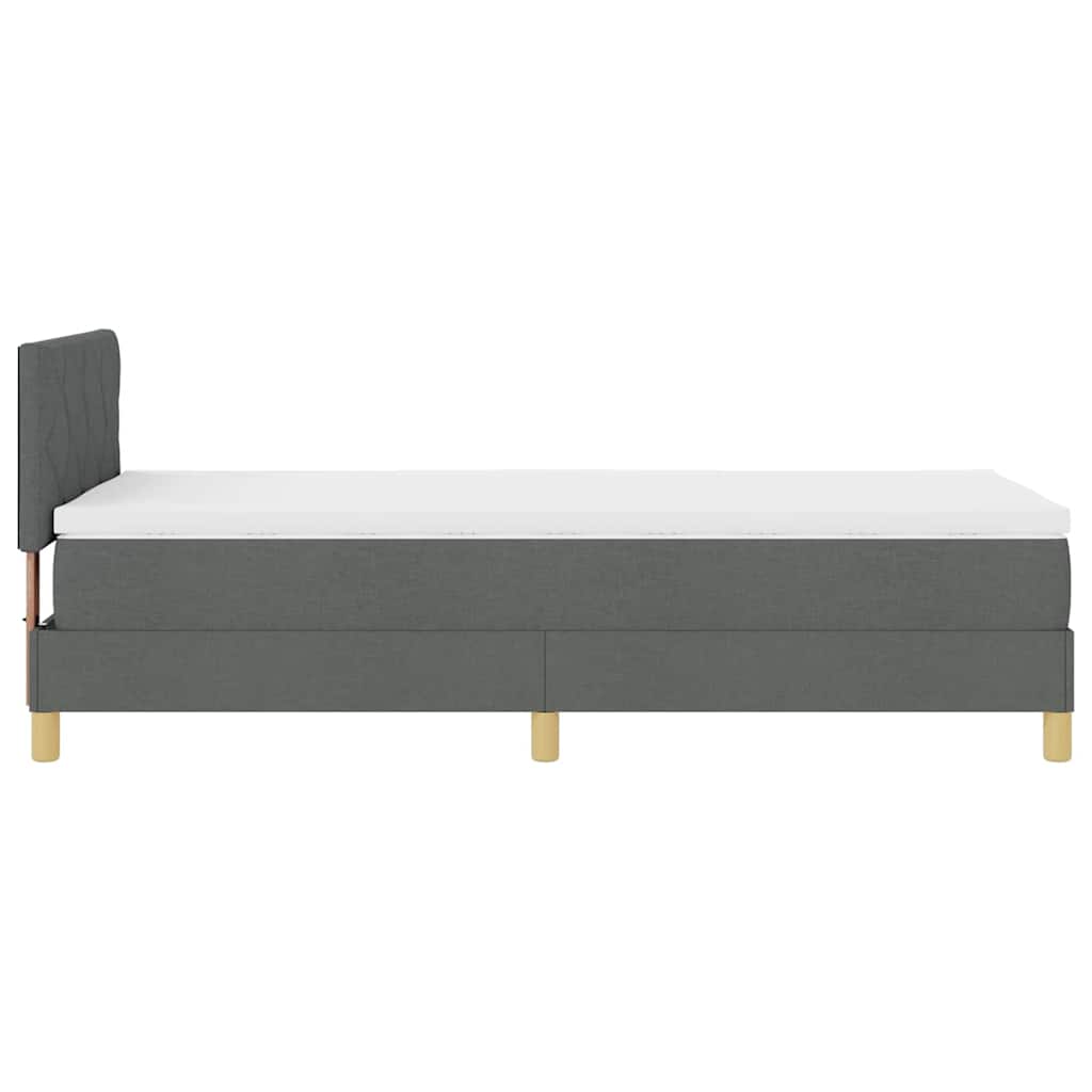LED Box Spring Krevet Tamno siva 90 x 200 cm tkanina