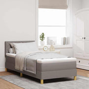 LED Box Spring Krevet Sivo-smeđa 90 x 200 cm tkanina