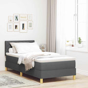 LED Box Spring Krevet Tamno siva 100 x 200 cm tkanina
