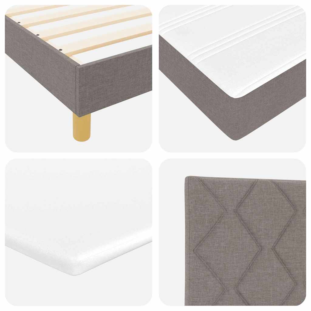 LED Box Spring Krevet Sivo-smeđa 100 x 200 cm tkanina
