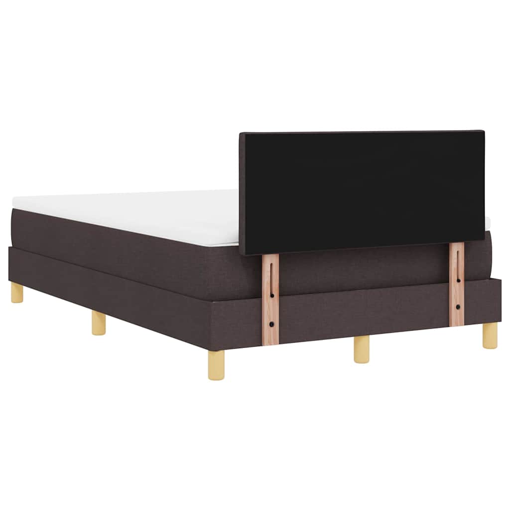 LED Box Spring Krevet Tamno smeđa 120 x 190 cm tkanina