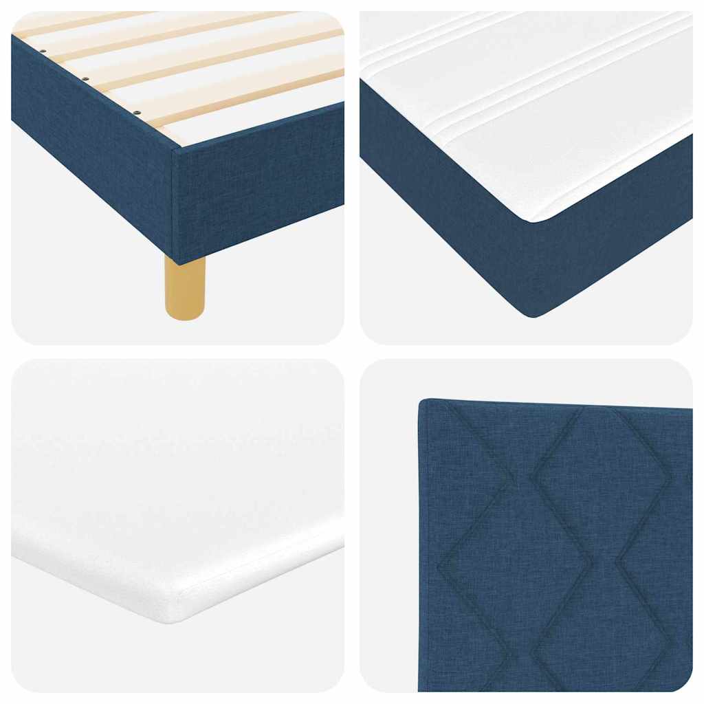 LED Box Spring Krevet s LED trakama Plava 120 x 190 cm tkanina