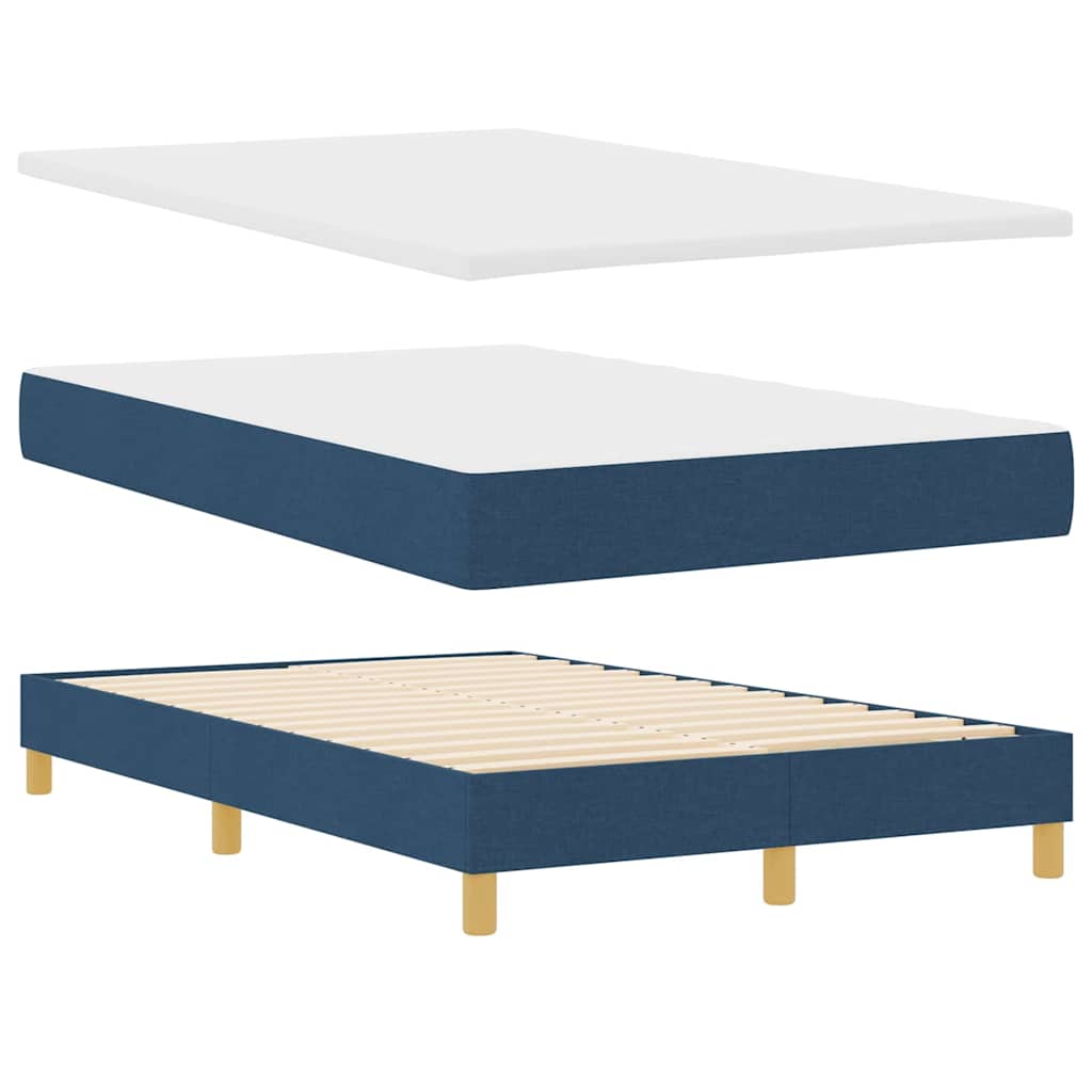 LED Box Spring Krevet s LED trakama Plava 120 x 190 cm tkanina