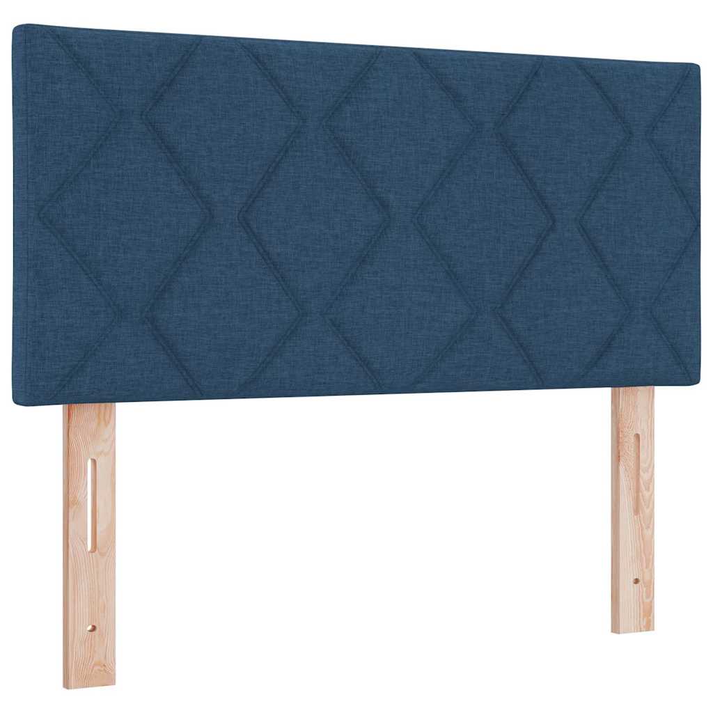 LED Box Spring Krevet s LED trakama Plava 120 x 190 cm tkanina