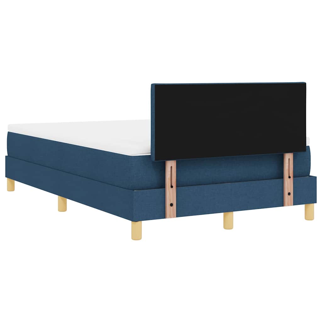 LED Box Spring Krevet s LED trakama Plava 120 x 190 cm tkanina