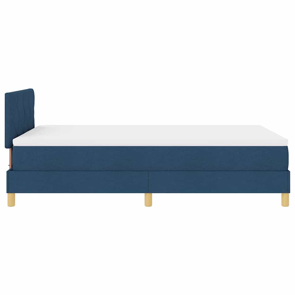 LED Box Spring Krevet s LED trakama Plava 120 x 190 cm tkanina