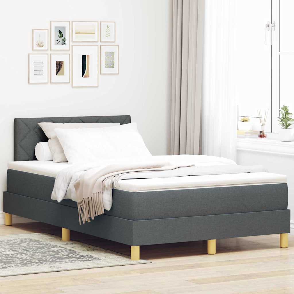 LED Box Spring Krevet Tamno siva 120 x 200 cm tkanina