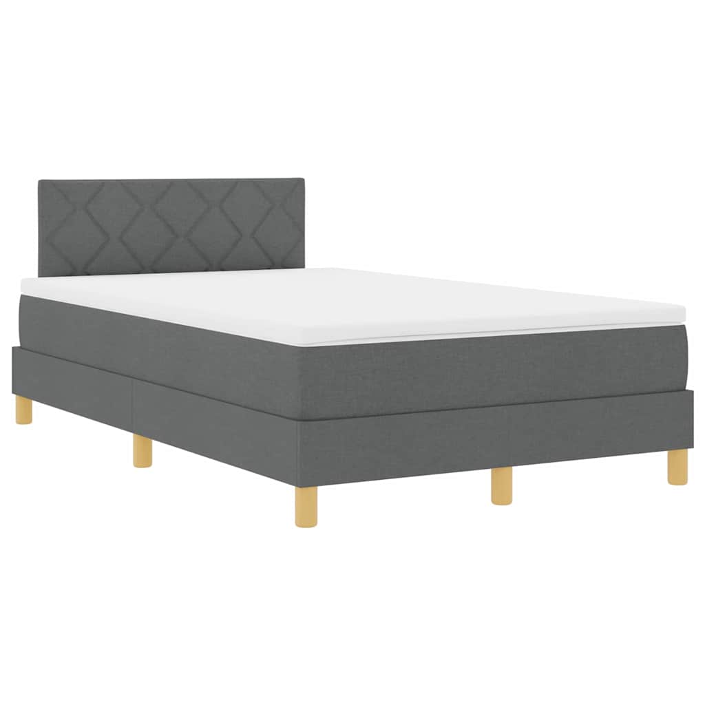 LED Box Spring Krevet Tamno siva 120 x 200 cm tkanina