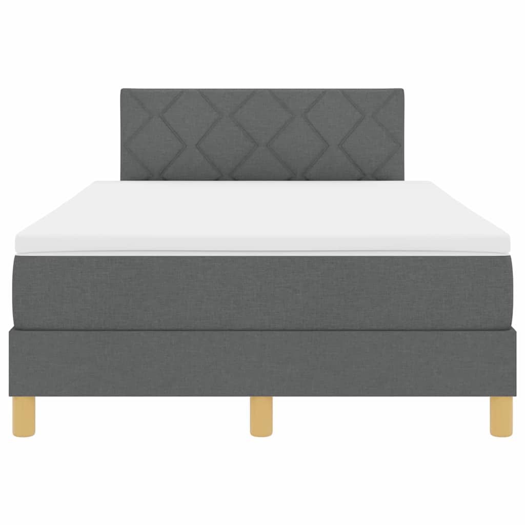 LED Box Spring Krevet Tamno siva 120 x 200 cm tkanina