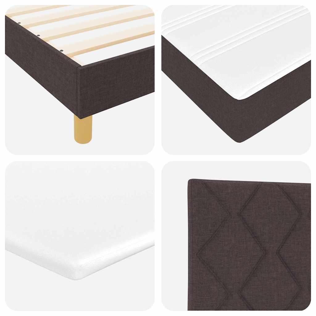 LED Box Spring Krevet Tamno smeđa 120 x 200 cm tkanina
