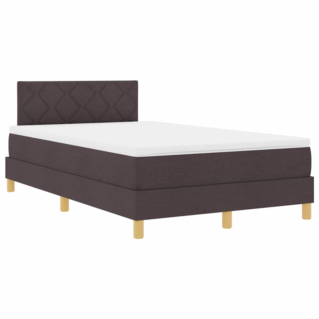 LED Box Spring Krevet Tamno smeđa 120 x 200 cm tkanina
