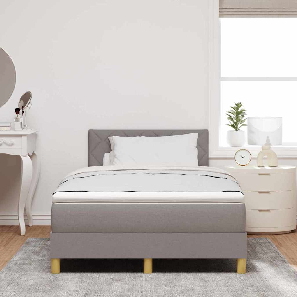 LED Box Spring Krevet Sivo-smeđa 120 x 200 cm tkanina