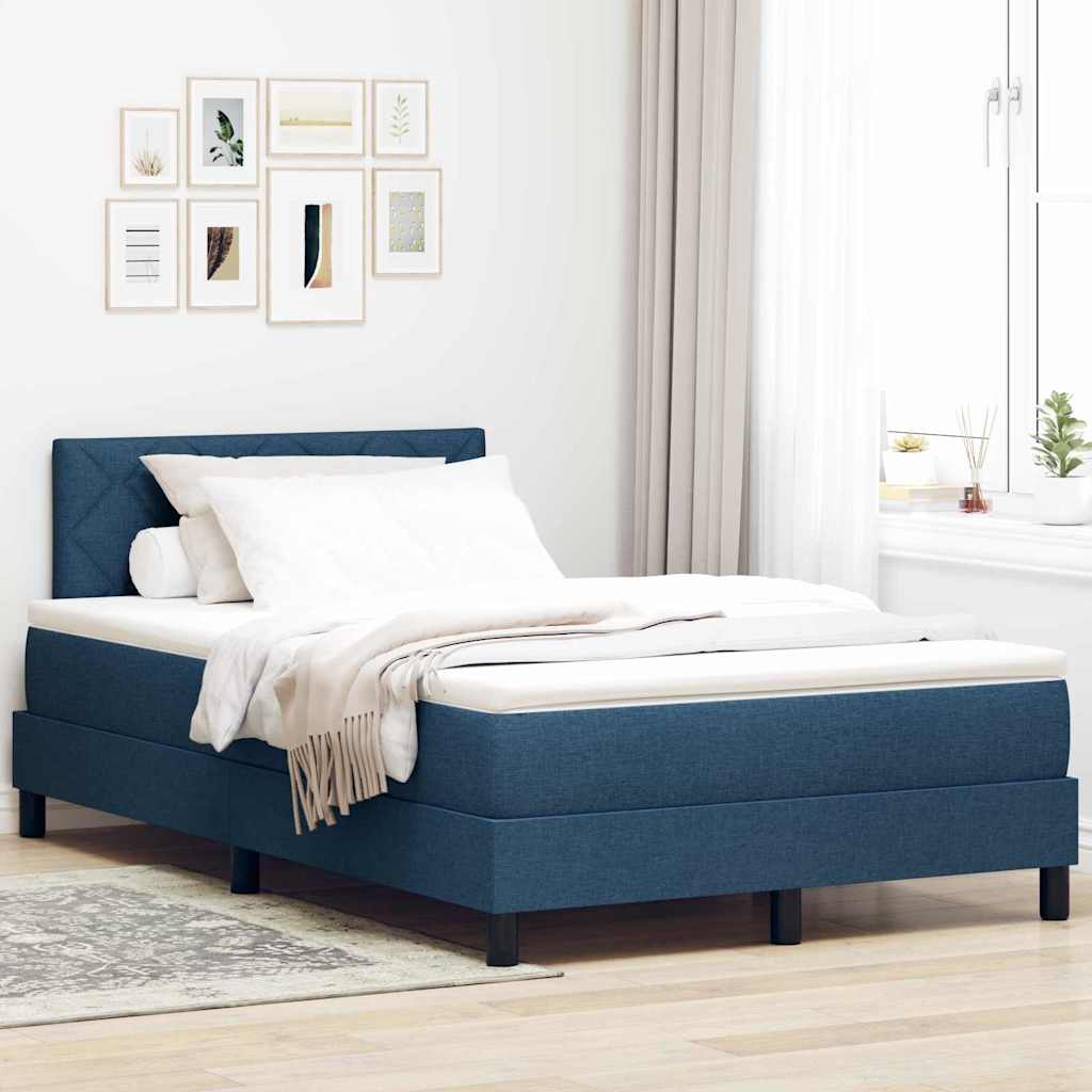 LED Box Spring Krevet s LED trakama Plava 120 x 200 cm tkanina