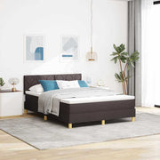 LED Box Spring Krevet Tamno smeđa 140 x 200 cm tkanina