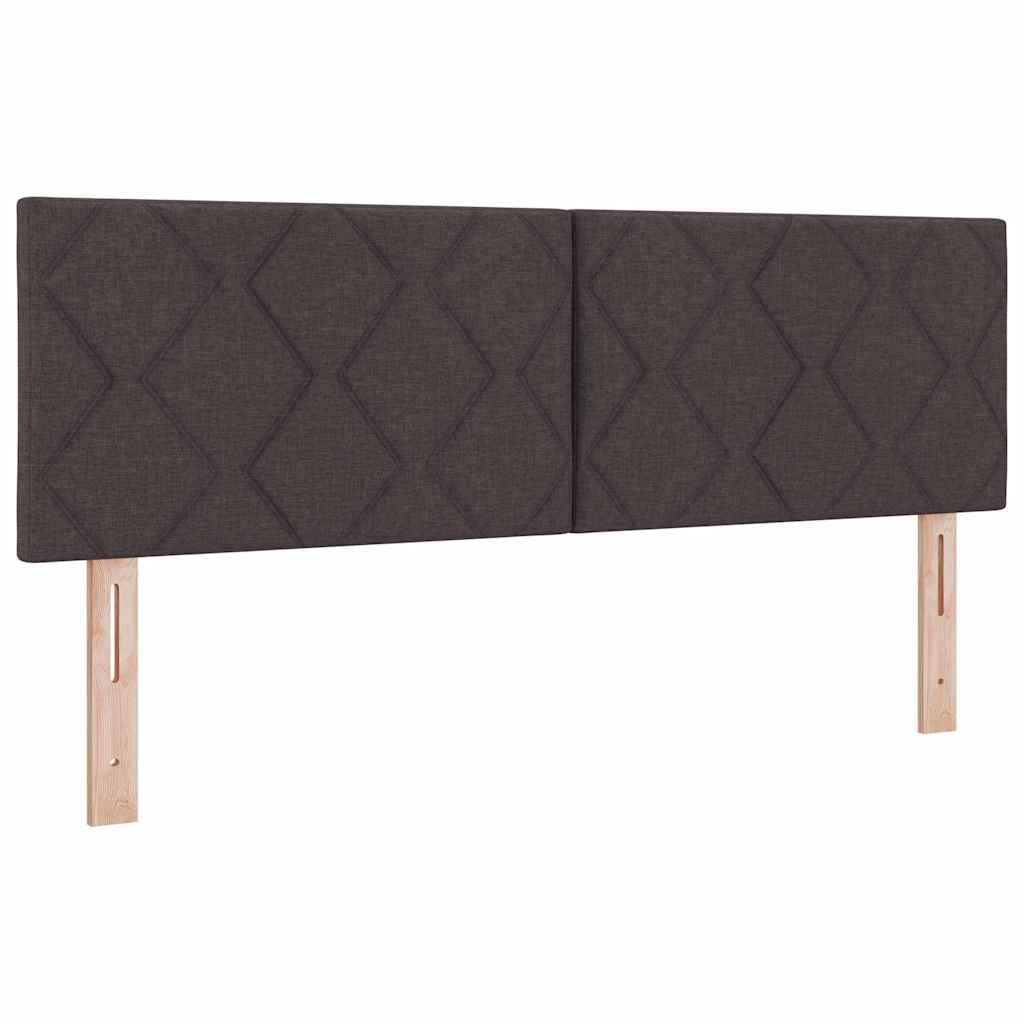 LED Box Spring Krevet Tamno smeđa 140 x 200 cm tkanina