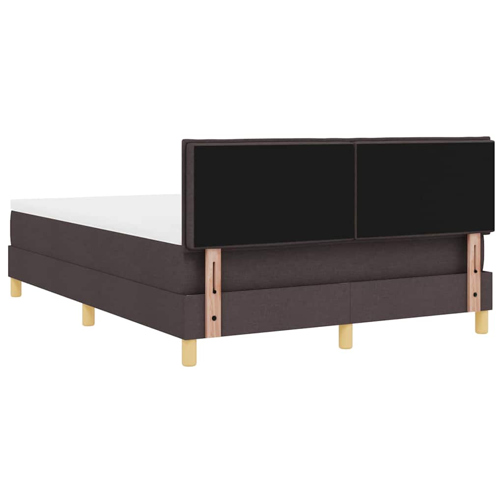 LED Box Spring Krevet Tamno smeđa 140 x 200 cm tkanina