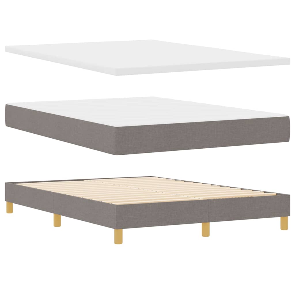 LED Box Spring Krevet Sivo-smeđa 140 x 200 cm tkanina