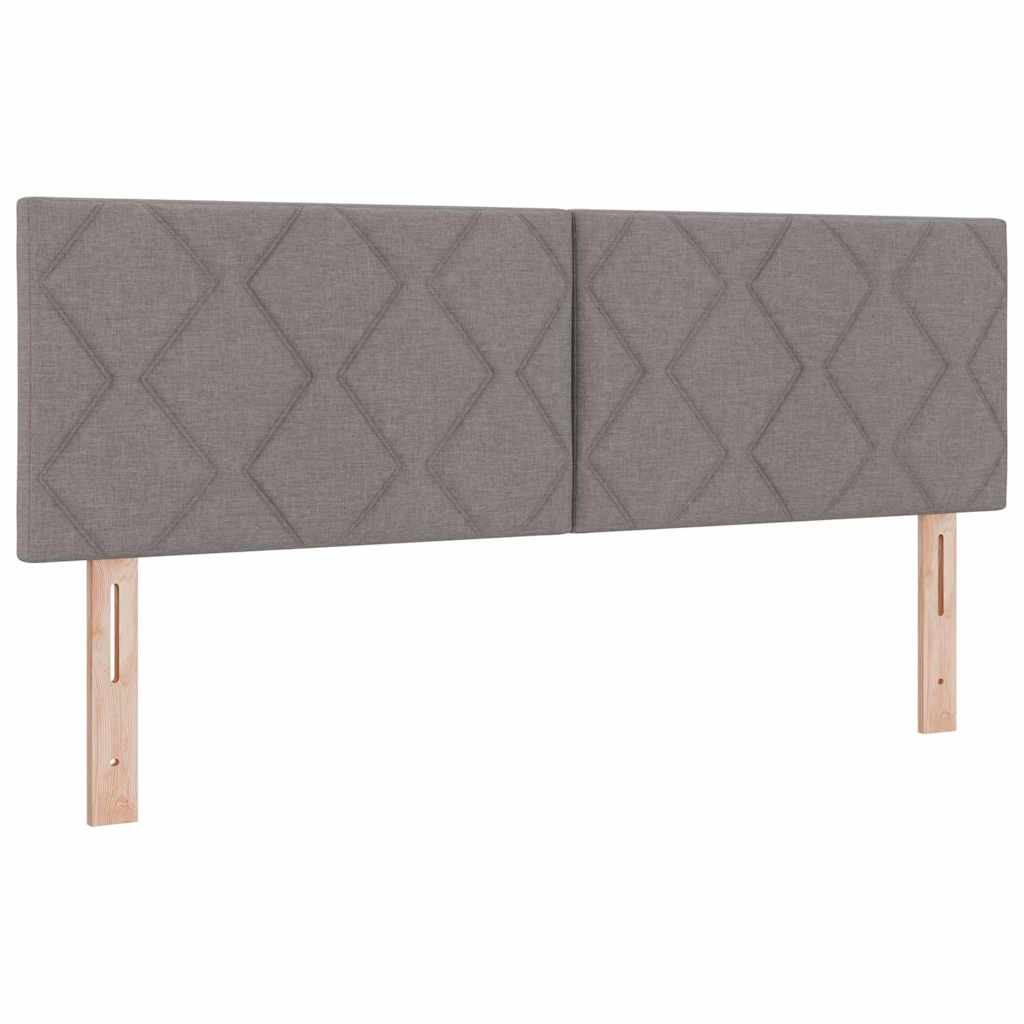 LED Box Spring Krevet Sivo-smeđa 140 x 200 cm tkanina