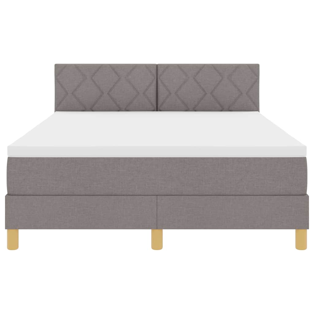 LED Box Spring Krevet Sivo-smeđa 140 x 200 cm tkanina