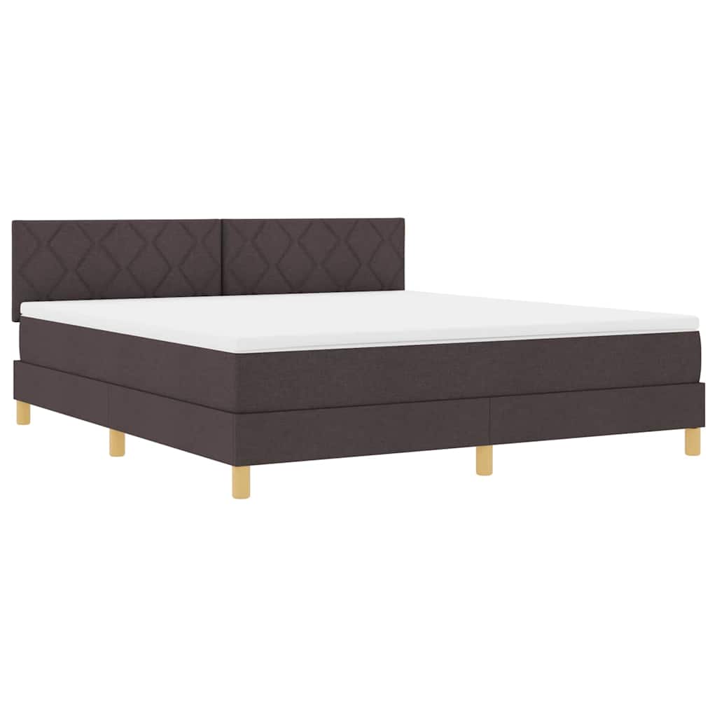 LED Box Spring Krevet Tamno smeđa 180 x 200 cm tkanina