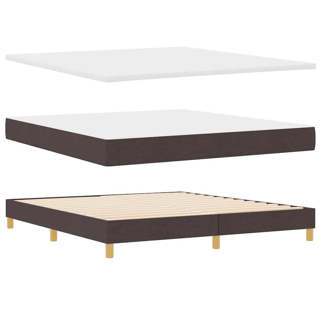 LED Box Spring Krevet Tamno smeđa 180 x 200 cm tkanina