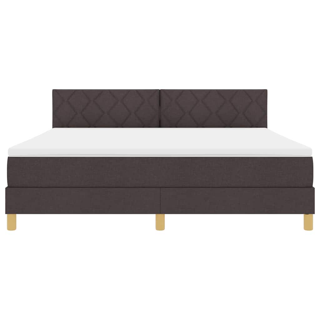 LED Box Spring Krevet Tamno smeđa 180 x 200 cm tkanina