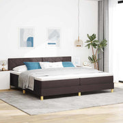 LED Box Spring Krevet Tamno smeđa 200 x 200 cm tkanina