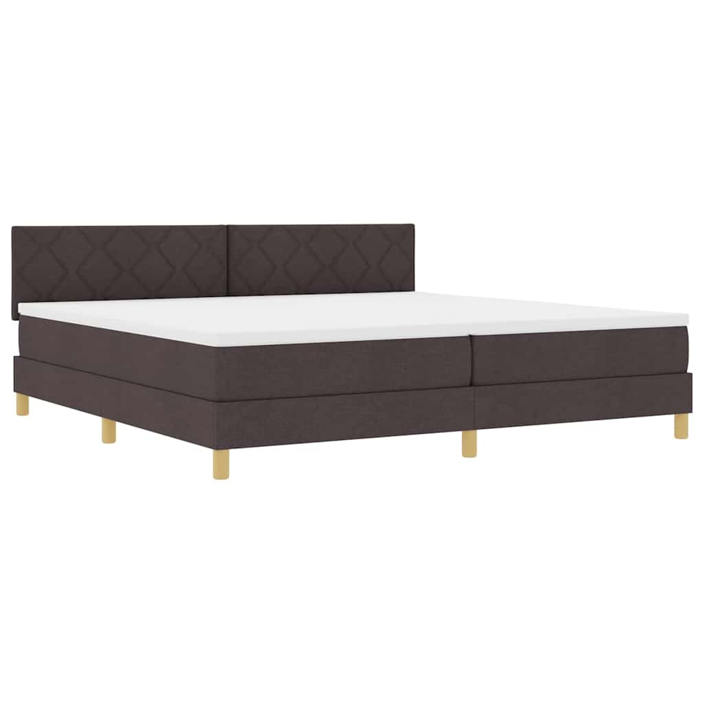 LED Box Spring Krevet Tamno smeđa 200 x 200 cm tkanina