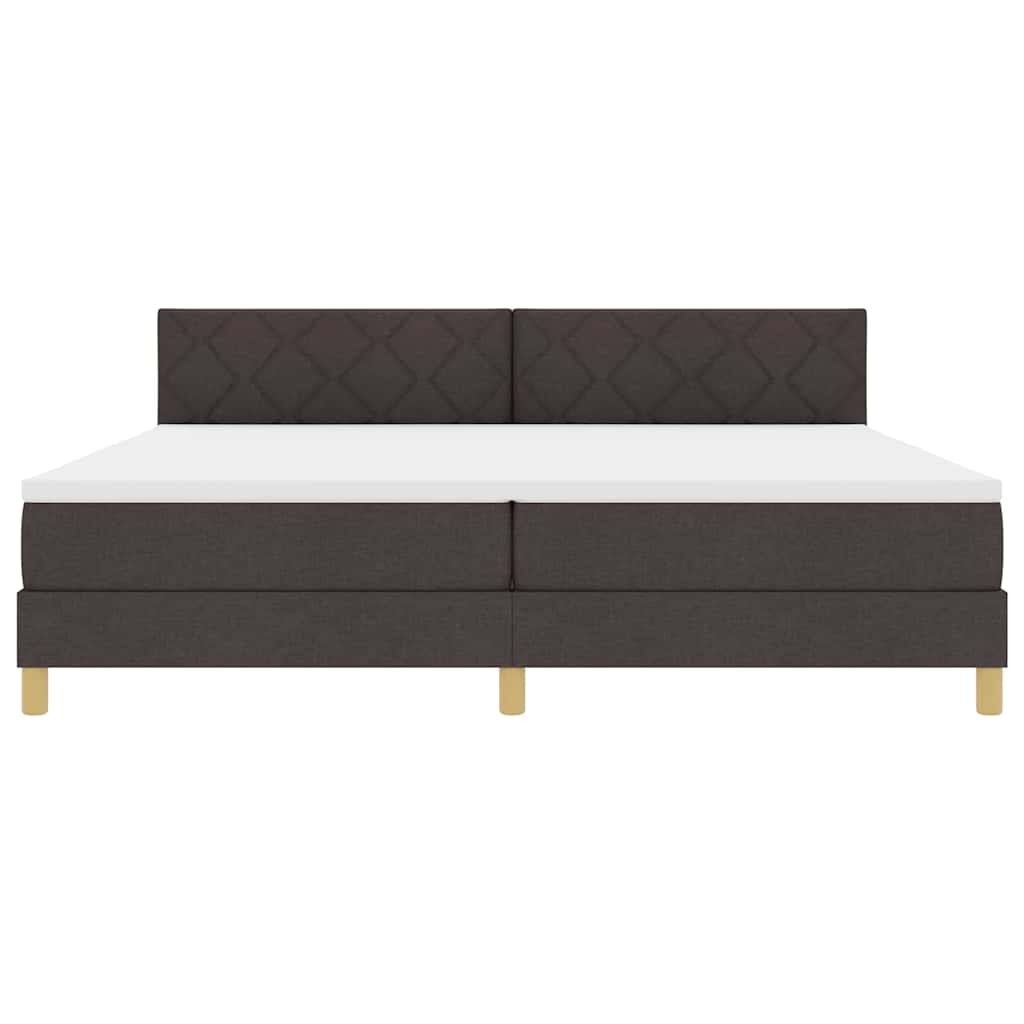 LED Box Spring Krevet Tamno smeđa 200 x 200 cm tkanina