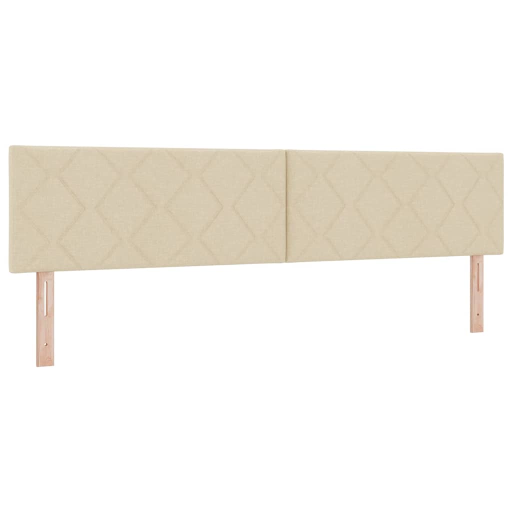 LED Box Spring Krevet s LED trakama Krema 200 x 200 cm tkanina
