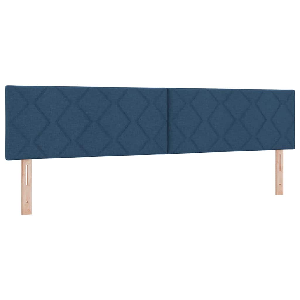 LED Box Spring Krevet s LED trakama Plava 200 x 200 cm tkanina