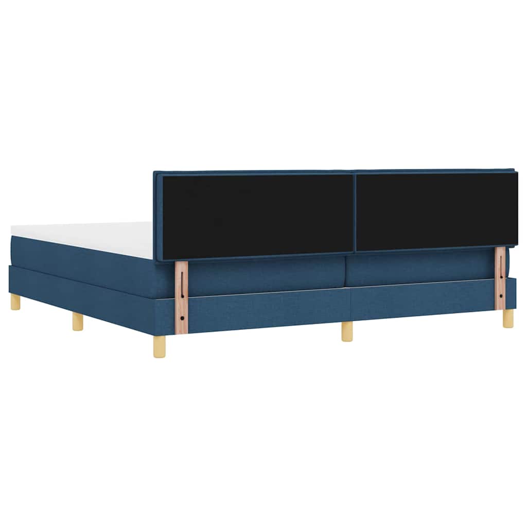LED Box Spring Krevet s LED trakama Plava 200 x 200 cm tkanina