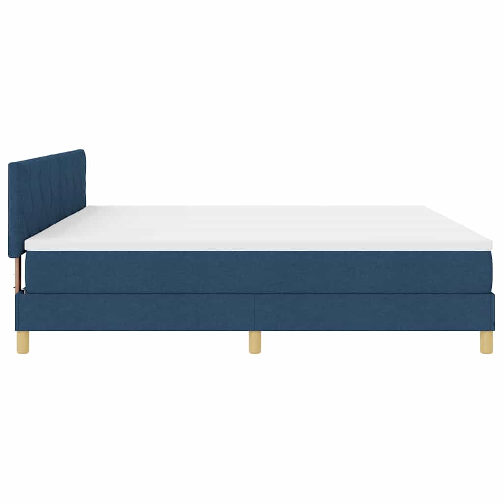 LED Box Spring Krevet s LED trakama Plava 200 x 200 cm tkanina