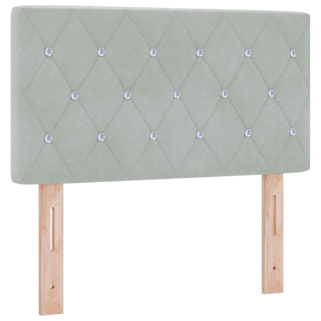 LED Box Spring Krevet Svijetlo siva 80 x 200 cm Baršun