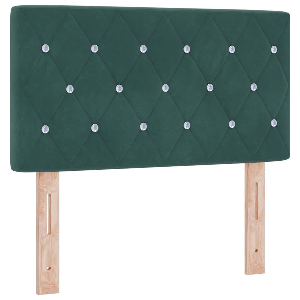 LED Box Spring Krevet s madracem Tamnozelena 80 x 200 cm Baršun