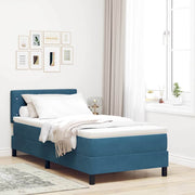 LED Box Spring Krevet s madracem Tamno plava 90 x 190 cm Baršun