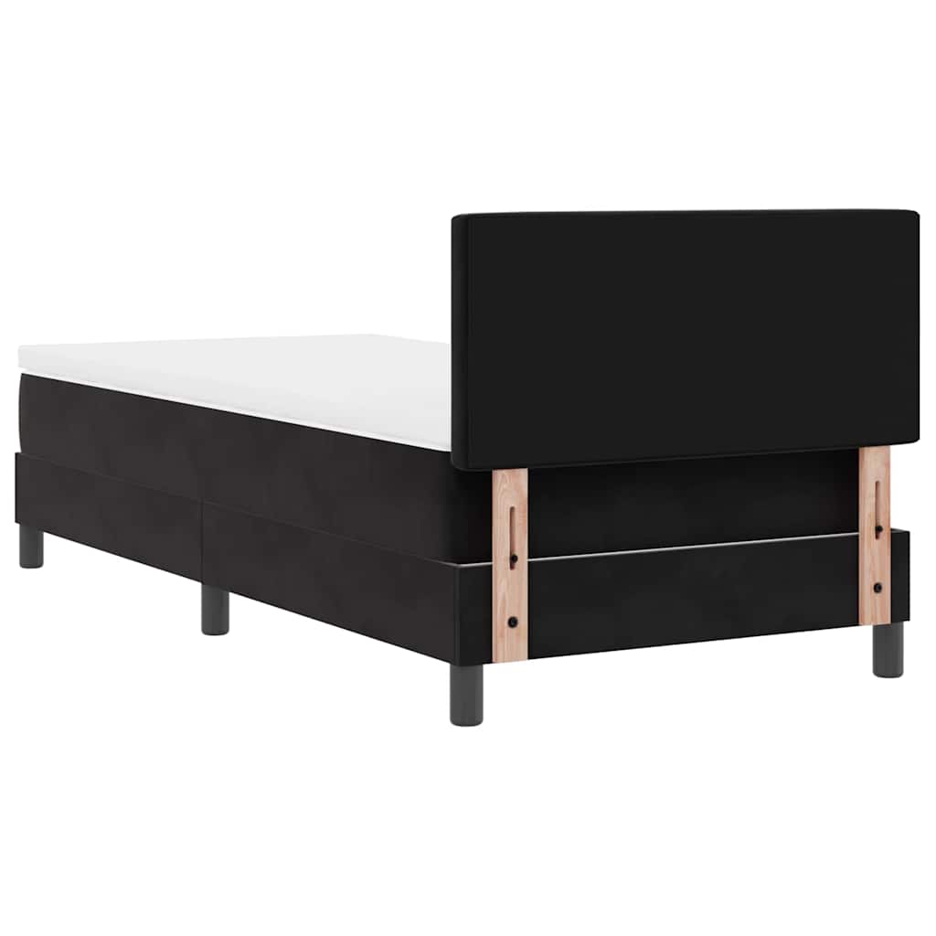 LED Box Spring Krevet s madracem Crna 100 x 200 cm Baršun