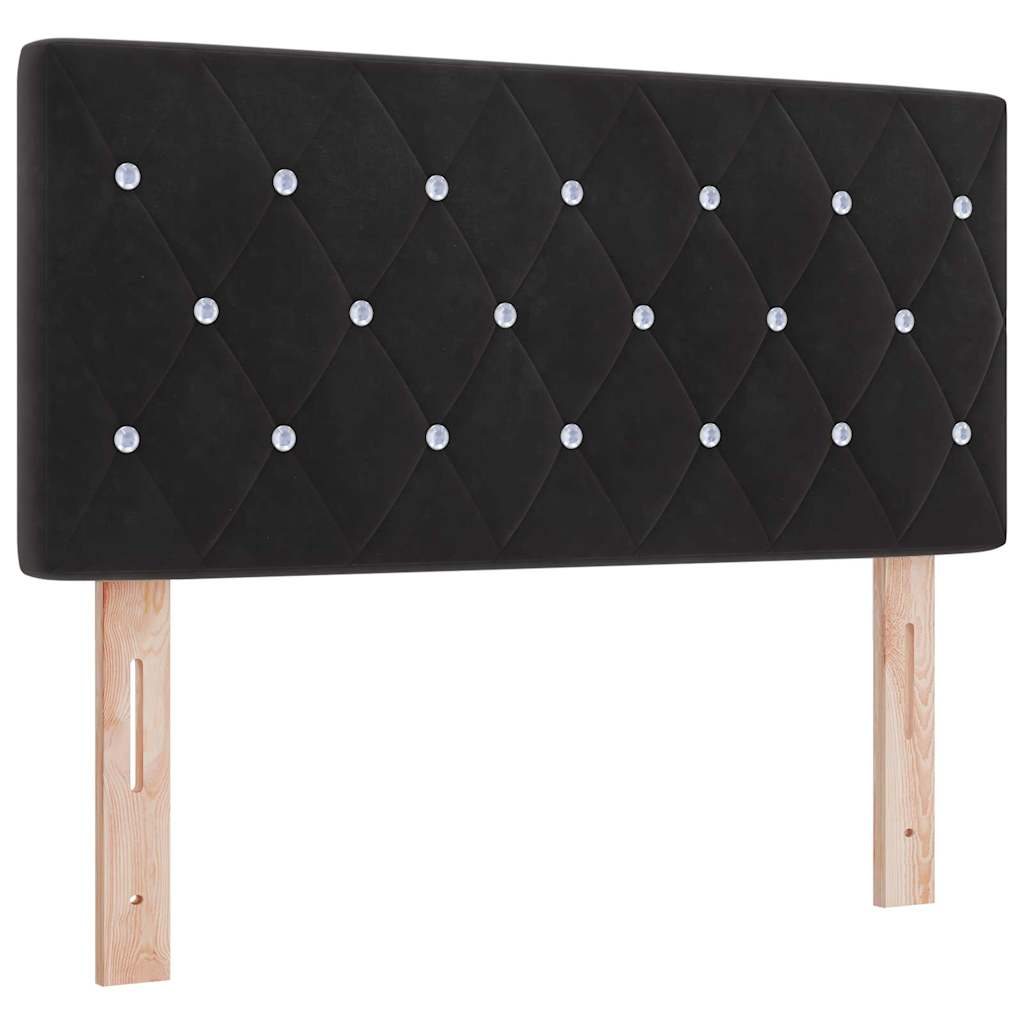 LED Box Spring Krevet s madracem Crna 120 x 190 cm Baršun