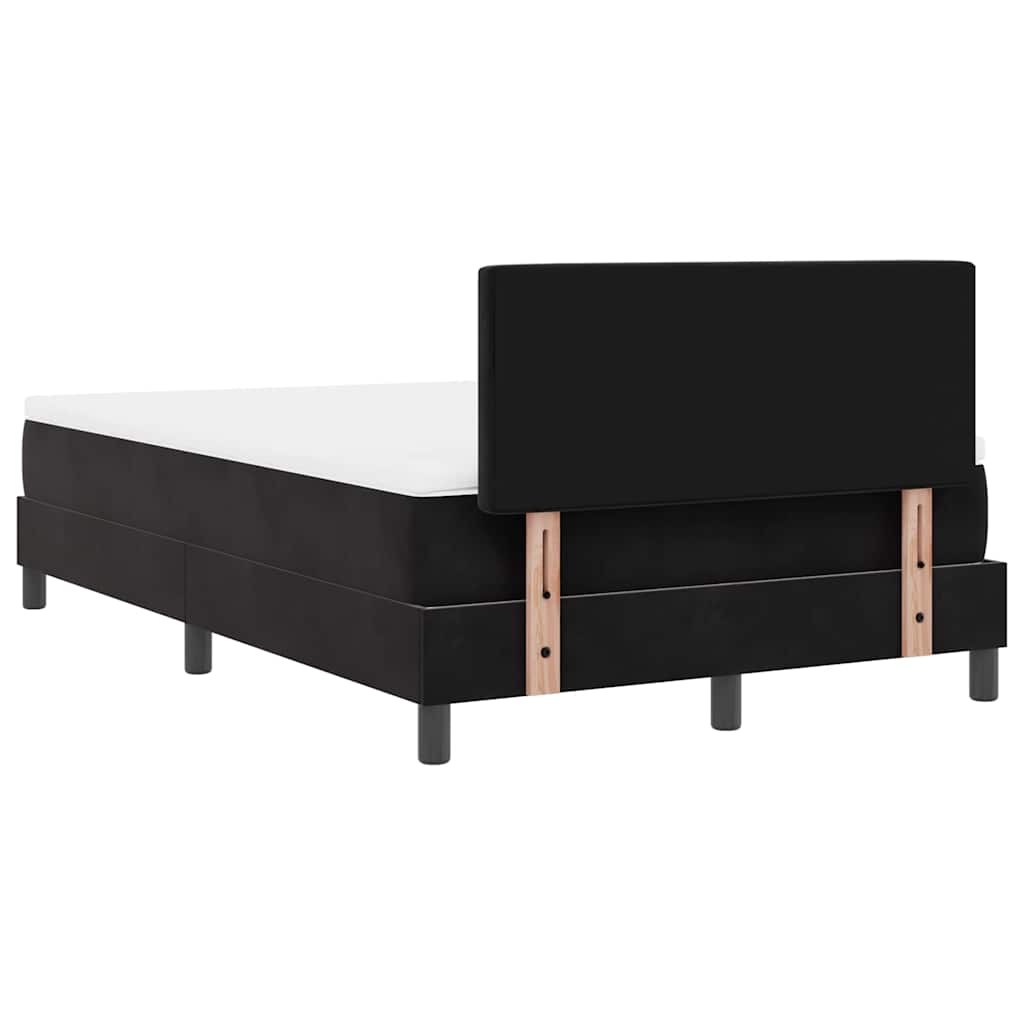 LED Box Spring Krevet s madracem Crna 120 x 190 cm Baršun